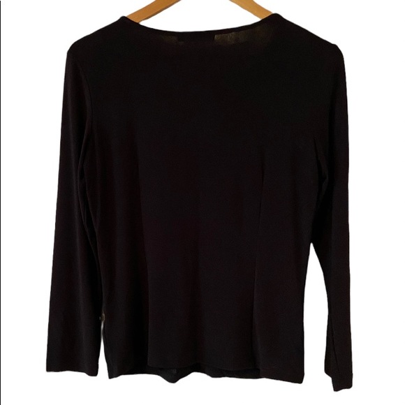 Black long-sleeved casual top - Picture 2 of 5